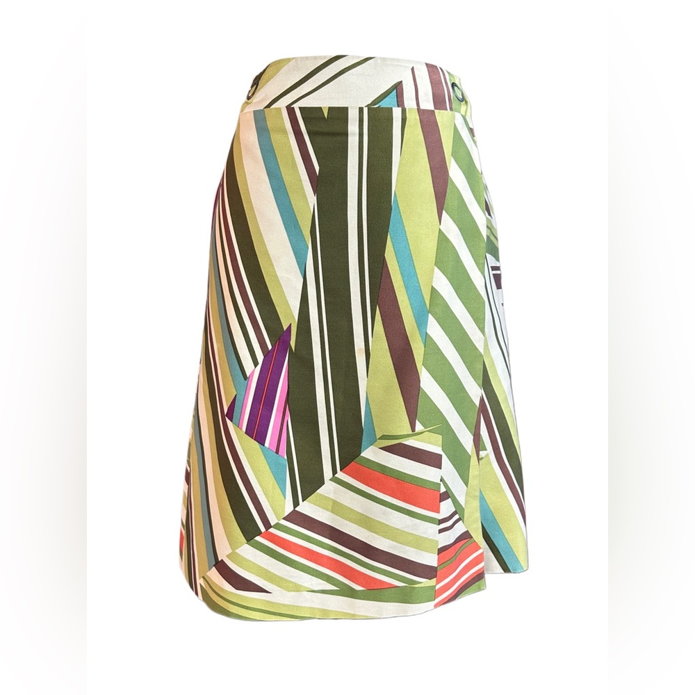 Maxazria Collection 100% Silk Geometric Mod Print Wallet Skirt 6